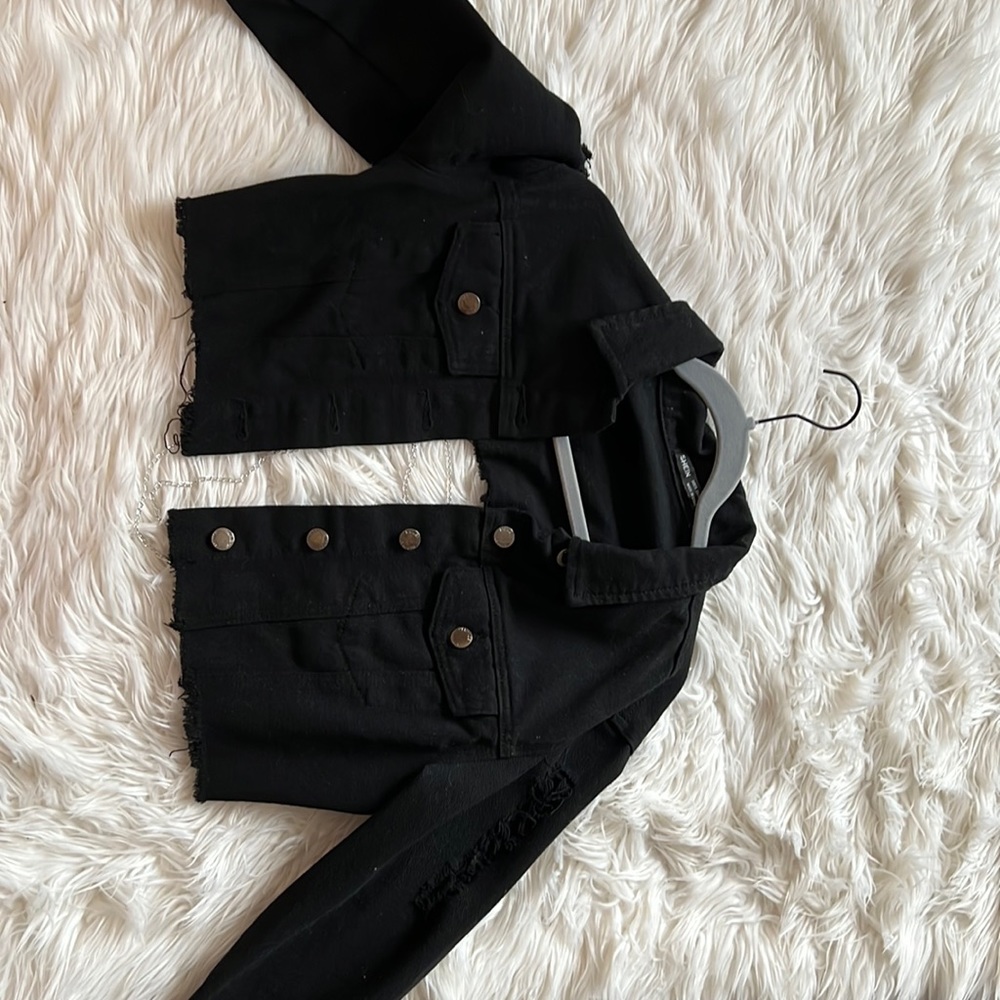 light denim jacket with chain